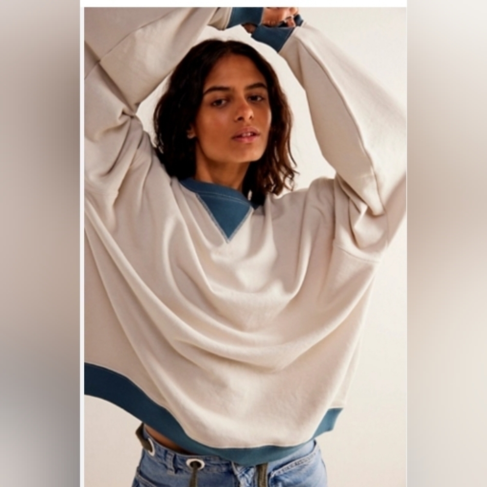 We the free, Free People  colorblock Crewneck Candem
